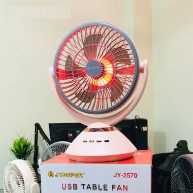 JYSuper 2570 Professional 6 Battery Rechargeable Portable Table Fan